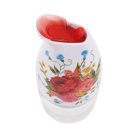 🌺 New Pioneer Woman Sweet Rose Glass Cruet w/ Pouring Spout - Picture 4 of 5